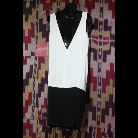 MAGGIE WARD INTERMIX Black and White Silk Dress - Picture 2 of 5